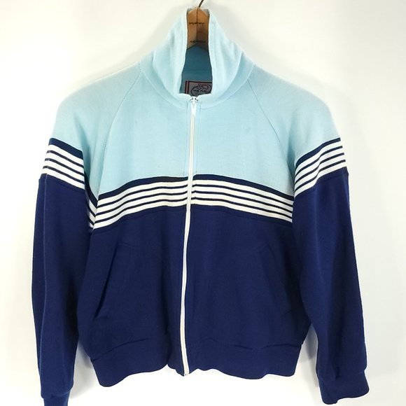 Vtg Fair Play By Sarna Full Zip Tennis Track Jacket Men's Med.? Blue Grandpacore - Picture 1 of 9
